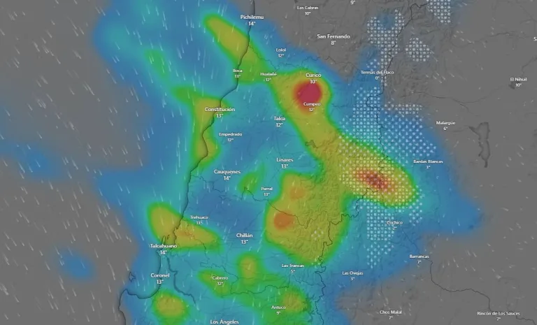 Frente de mal tiempo que impacta el sur de Chile se espera que afecte la provincia de Curicó en horas de la tarde de este miércoles
