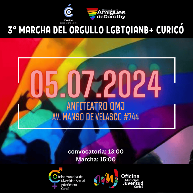 Este viernes se realizará 3º marcha del orgullo LGBTQIANB+ en Curicó
