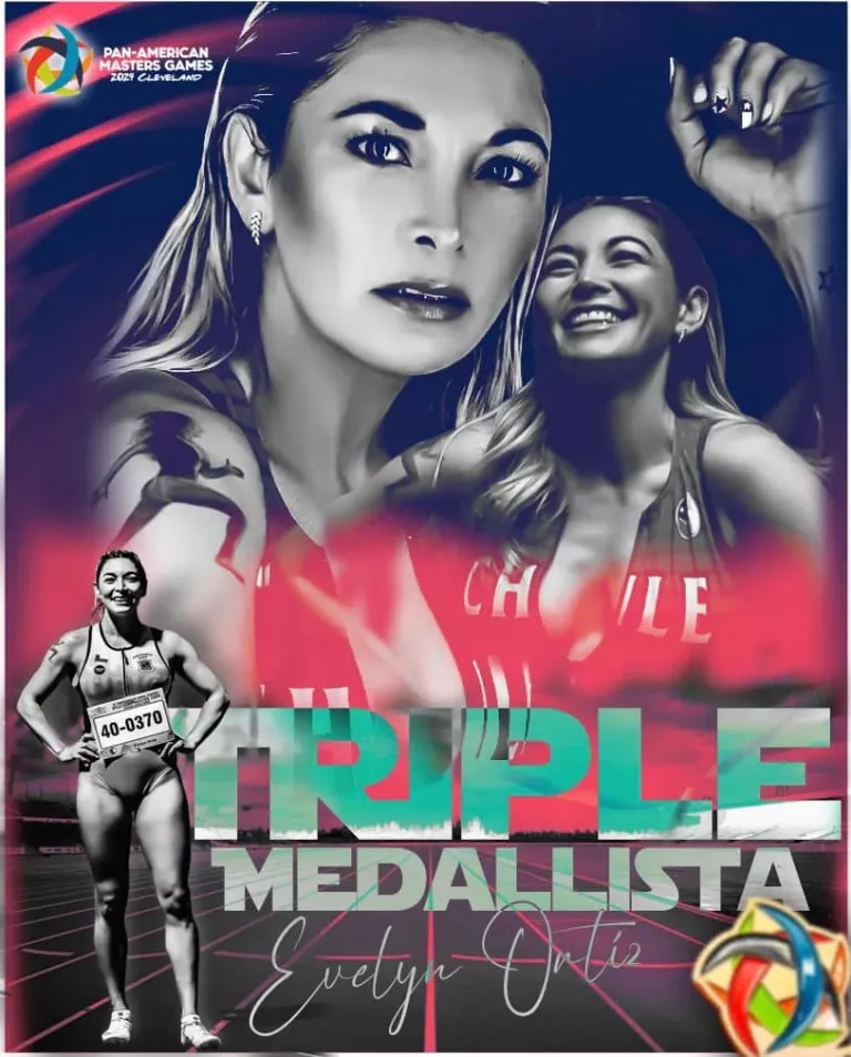 Evelyn Ortíz, la «Gacela» de Curicó, brilla con triple oro en el Campeonato Panamericano Máster
