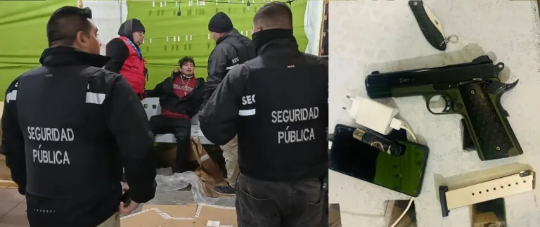 Inspectores de seguridad pública de Curicó y Carabineros detienen a sujeto que amenazó con un “arma” a guardias de la Feria de Cazuelas y Caldillos
