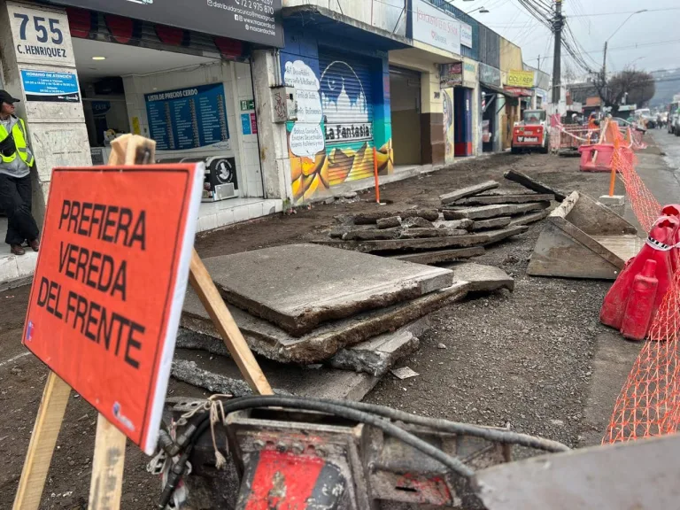 Municipalidad de Curicó inicia trabajos de reposición de veredas en el centro de la ciudad