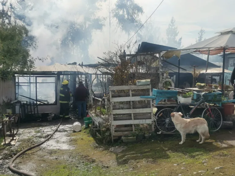 Incendio consume vivienda de adultos mayores en Romeral Incendio consume vivienda de adultos mayores en Romeral