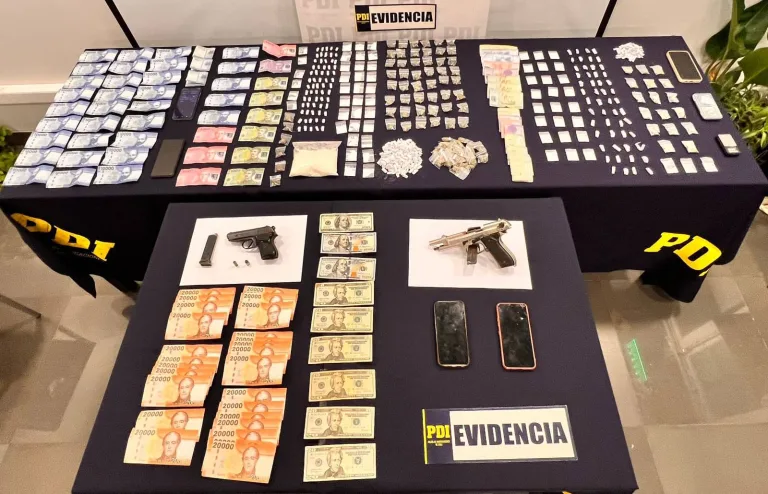 PDI detiene a 10 personas por tráfico de drogas y armas en Colchagua