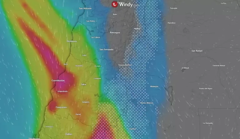 Este jueves potente sistema frontal afectará la Región del Maule y avanzará hacia el norte