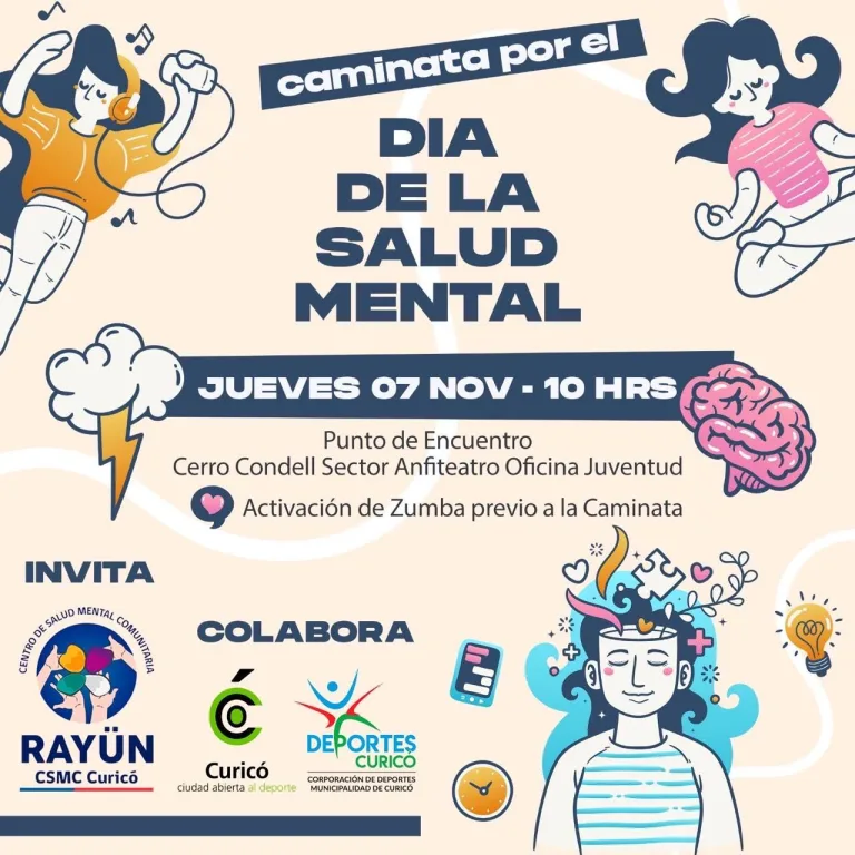 Curicó celebra el “Día de la Salud Mental” Este próximo 7 de Noviembre Curicó celebra el “Día de la Salud Mental” Este próximo 7 de Noviembre