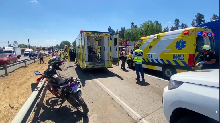 Trágico accidente en la Ruta 5 Sur en Talca deja una menor fallecida y varios lesionados