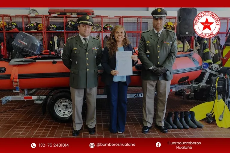 Bomberos de Hualañé refuerzan su capacidad de rescate con moderno bote Zodiac