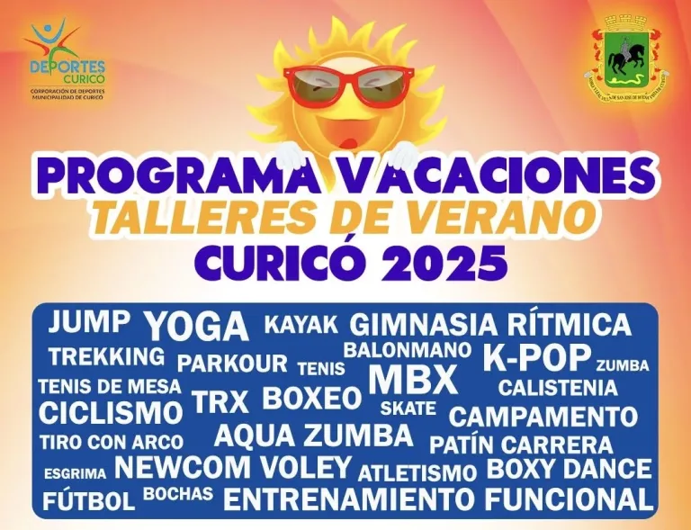 Este lunes Inicia los Talleres de Verano 2025 de la Corporación de Deportes de Curicó