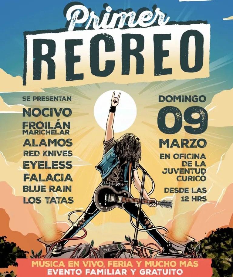 Festival de Rock Curicó “Primer Recreo 2025” ofrecerá jornada gratuita para la comunidad