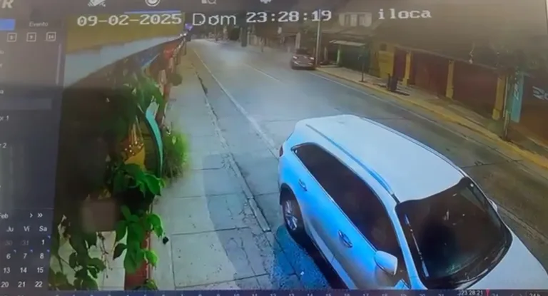 Vehículo impacta poste y derriba árbol en Avenida Lautaro, Licantén