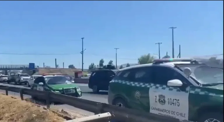 Carabineros detiene a cuatro delincuentes tras persecución y disparos en la Ruta 5 Sur frente a Talca