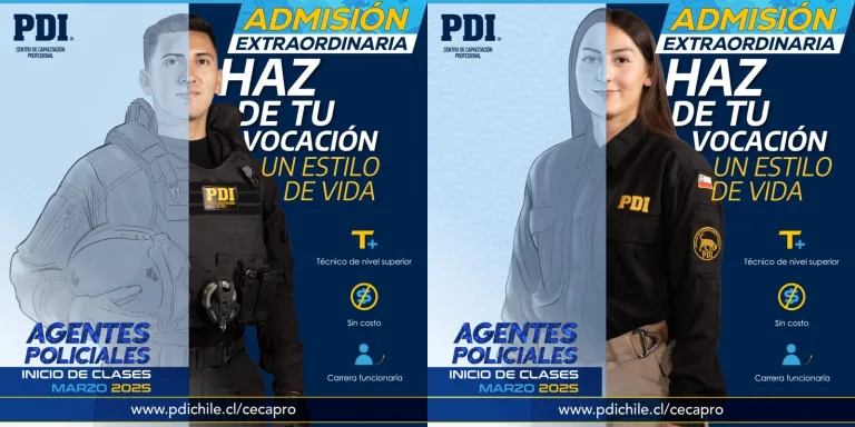 La PDI abre nueva convocatoria para postulantes a agentes policiales