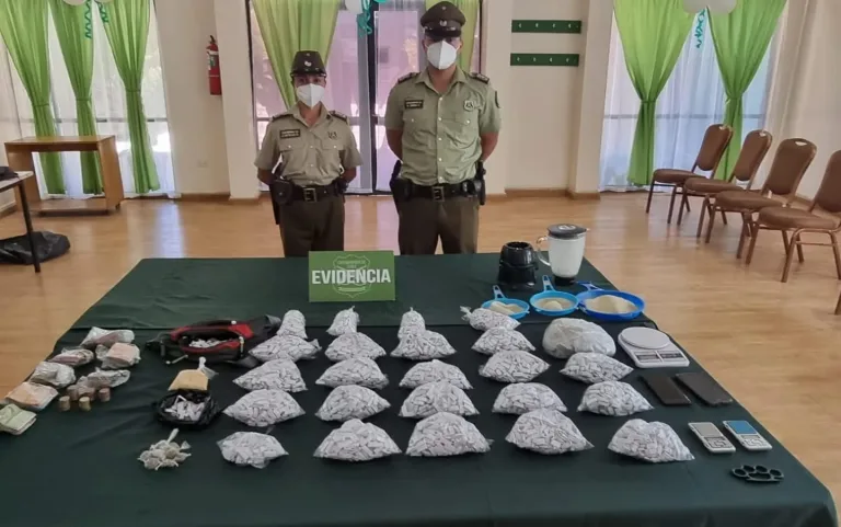 Incautación de droga y detención de dos personas en San Vicente de Tagua Tagua