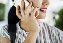 Japanese woman talking on the phone