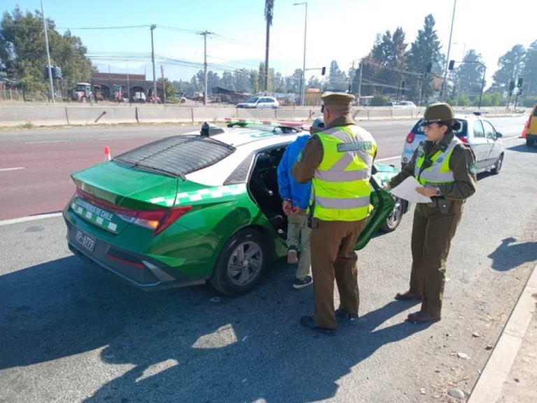 Operativo de fiscalización previo a Semana Santa deja varias detenciones por conducción bajo sustancias y diversas infracciones en la región de O,Higgins