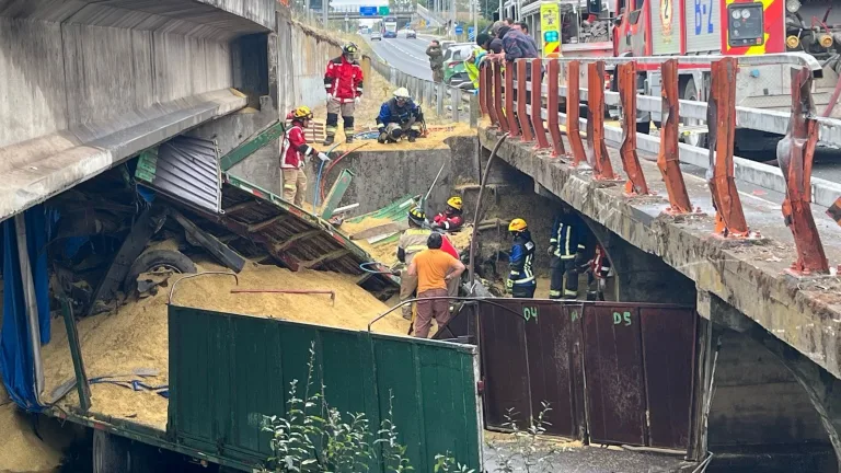 Fatal accidente en Retiro: conductor de camión fallece tras colisión en Ruta 5 Sur