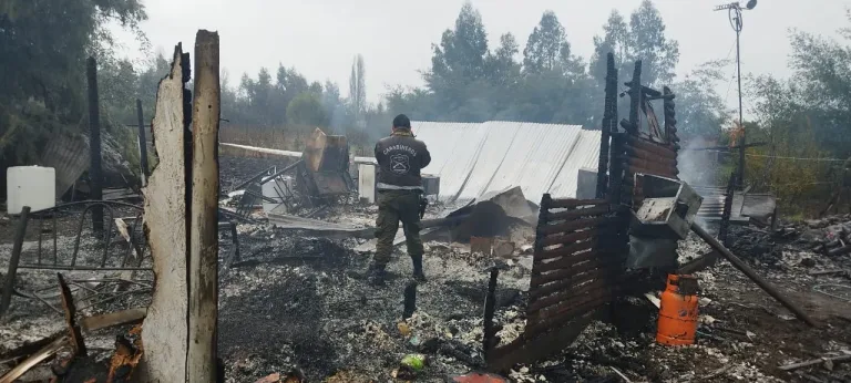 Personal de la Labocar realizó peritajes tras incendio con causa de muerte en Yerbas Buenas