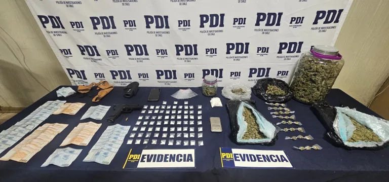 Sujeto queda en prisión preventiva por tráfico de drogas y tenencia de municiones en Cauquenes