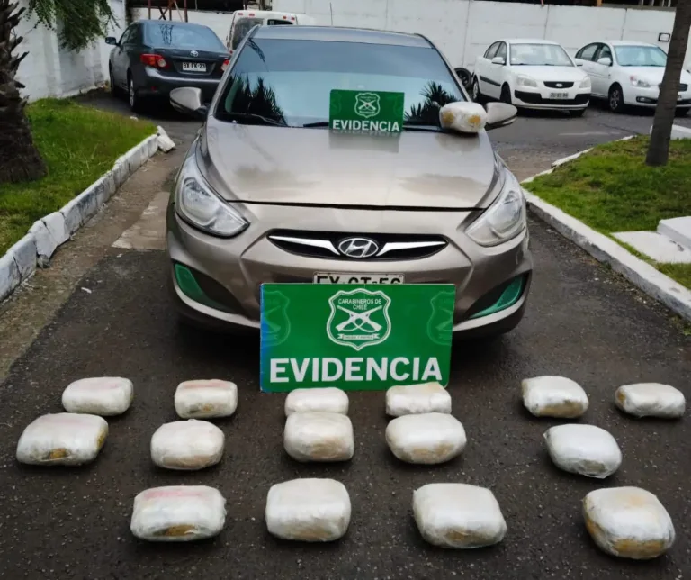 Carabineros incauta más de 17 kilos de marihuana durante control vehicular en Chimbarongo