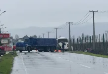 Persona fallecida deja accidente entre vehículo menor y camión en sector cordillerano de Teno IMG_7647