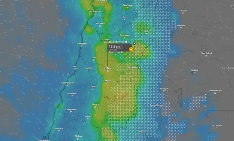 Pronostican tren de sistemas frontales con intensas lluvias para la próxima semana en zona centro sur de Chile