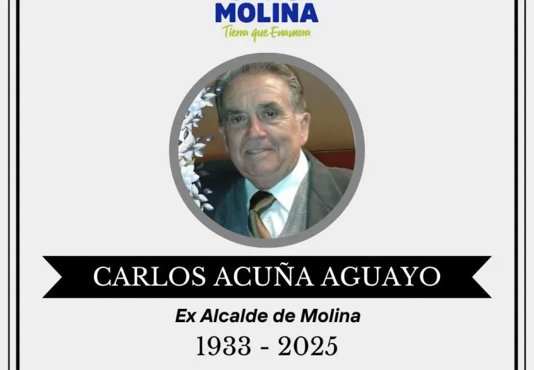 Molina decreta tres días de duelo comunal por fallecimiento del exalcalde Carlos Acuña Aguayo