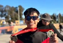 Patricio González, del club Ruedas de Fuego de Curicó, logró doble victoria en el Nacional de Skate Cross