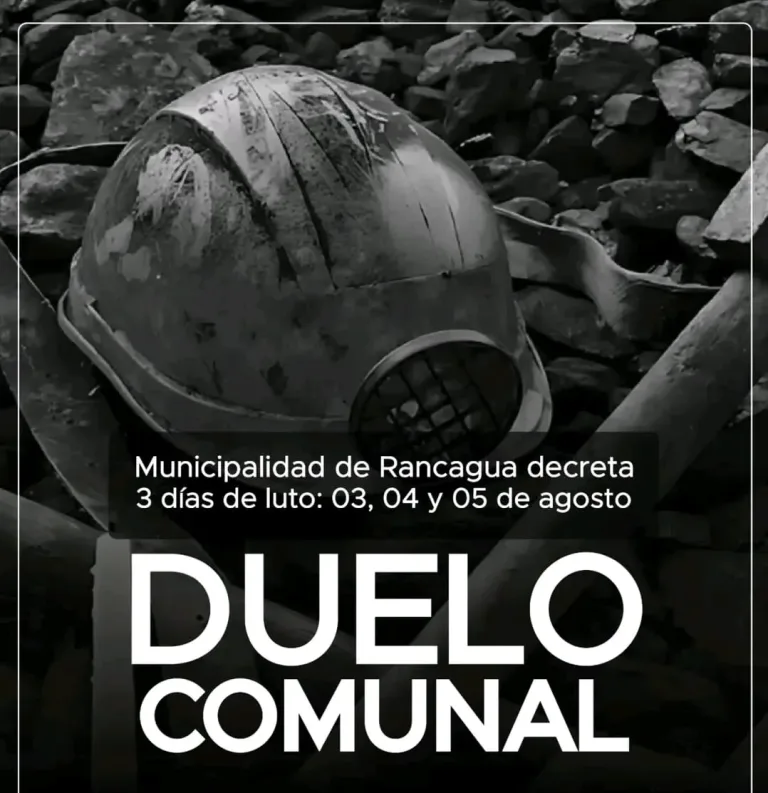 Rancagua decreta Duelo Comunal por tragedia en mina El Teniente que cobró la vida de seis trabajadores