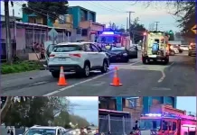 Violenta colisión entre colectivo y vehículo particular dejó cuatro lesionados en Curicó (Video) accidente transito-curico-19-08-2025