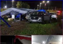 Fuerte temporal provoca colapso de carpas en la Fiesta de la Chilenidad en Pelluhue Fuerte temporal provoca colapso de carpas en la Fiesta de la Chilenidad en Pelluhue-1