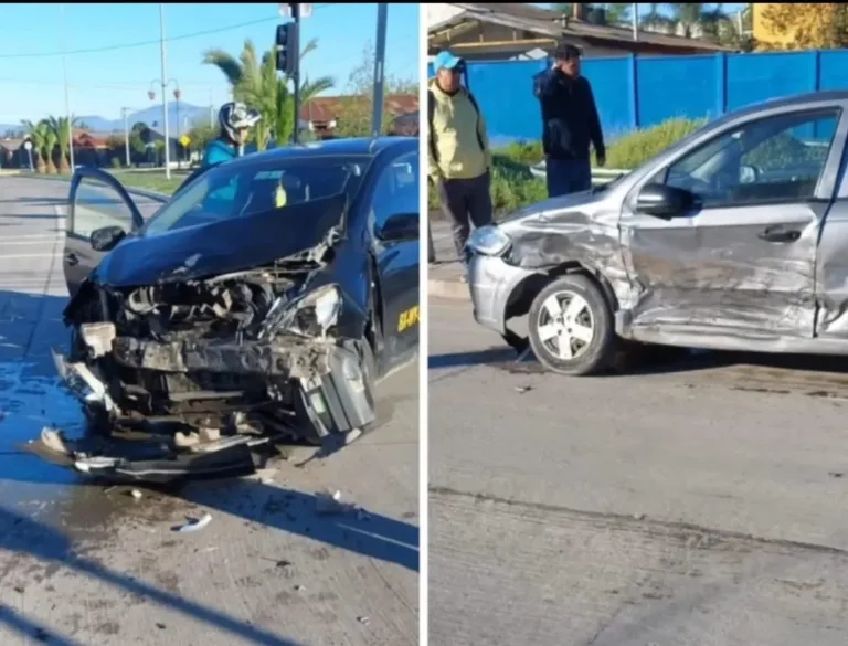 Choque entre vehículo particular y colectivo dejó lesionados en el centro de Rengo