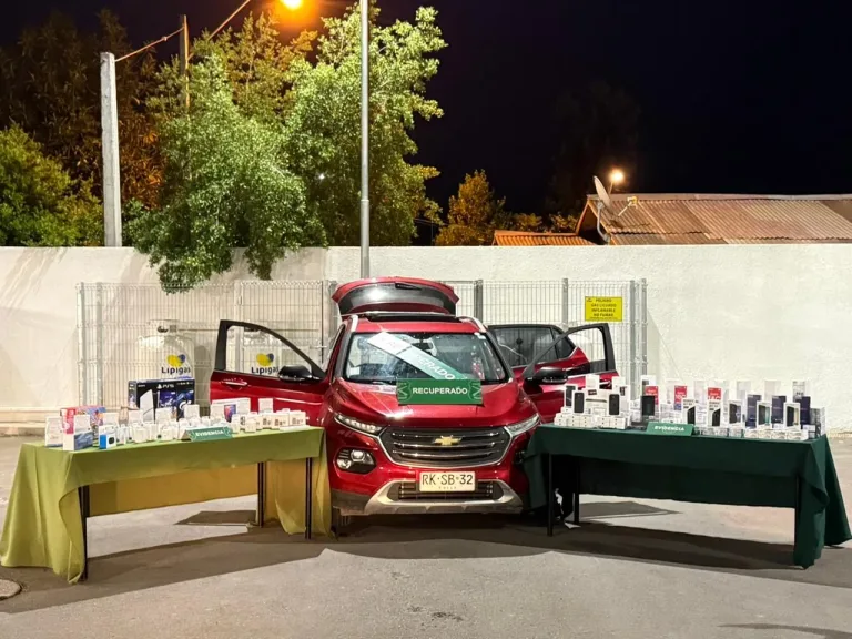 Despliegue policial culminó con cuatro detenidos y recuperación de armas y celulares tras violento robo en Las Cabras