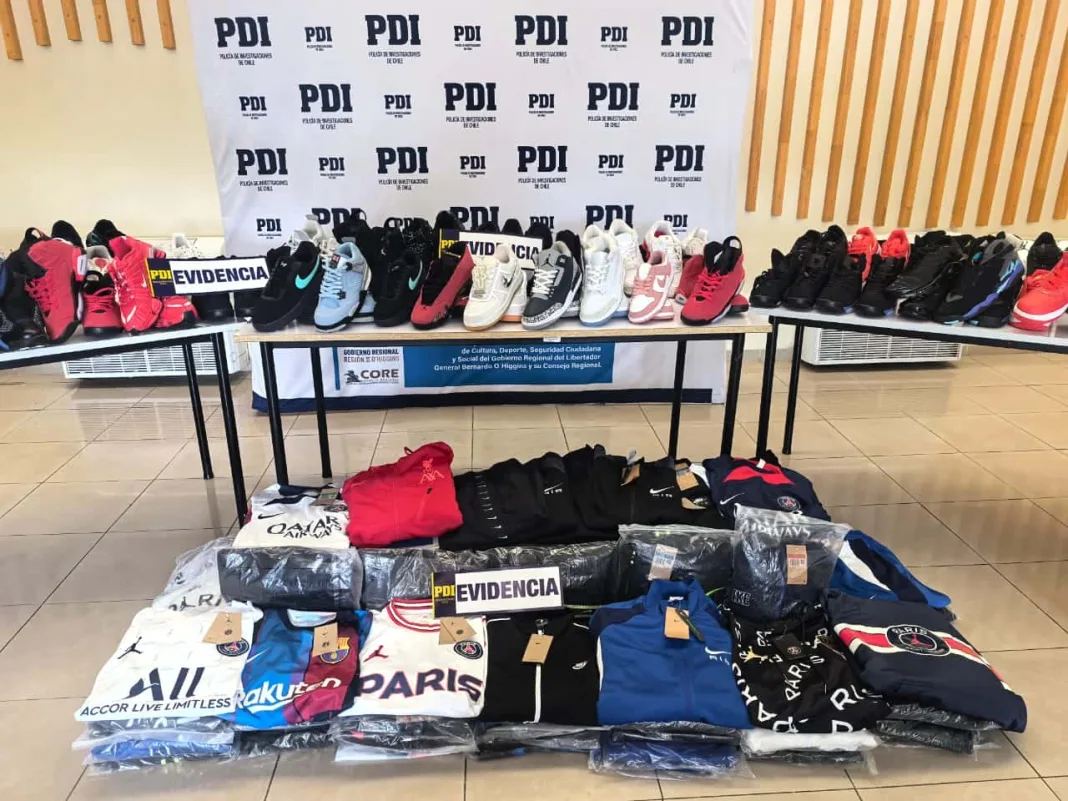 Detienen a sujeto en Rancagua por venta de productos falsificados avaluados en más de $125 millones de pesos
