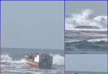 Pescadores rescatan a cuatro compañeros tras volcamiento de bote en caleta de Duao Pescadores salvan ilesos tras volcamiento de bote en caleta de Duao