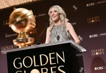 Helen Hoehne en el anuncio de nominaciones a los 83 Globos de Oro