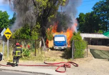 Incendio destruye vivienda en el sector de Tutuquén y deja seis personas damnificadas en Curicó