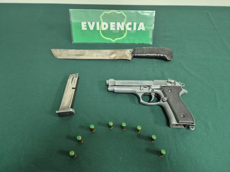 Carabineros detuvo a dos sujetos tras hallar arma blanca y pistola de fogueo en un vehículo en Parral