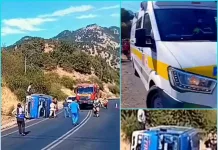 Volcamiento de minibús en cuesta El Peral moviliza a equipos de emergencia Volcamiento de minibús en cuesta El Peral moviliza a equipos de emergencia