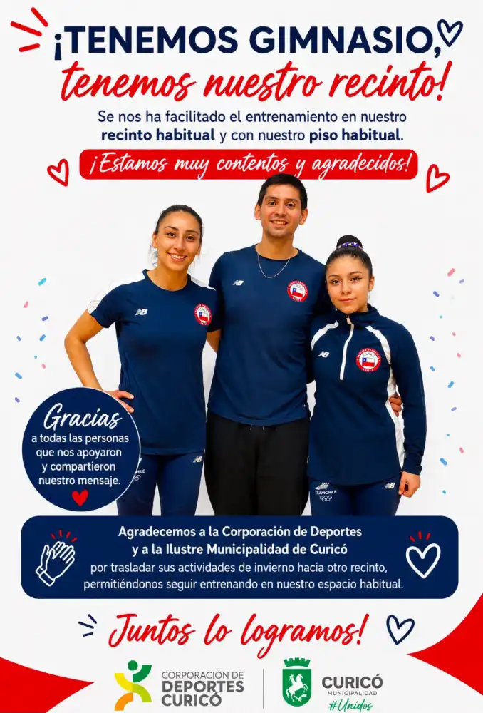 Seleccionadas Nacionales De Gimnasia Aerobica Podran Continuar Entrenando En El Gimnasio La Granja De Curico 1