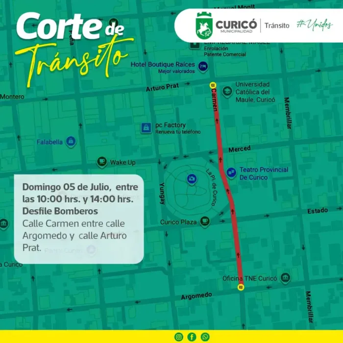En El Marco De Los 175 Anos De Bomberos De Chile Curico Sera Sede Del Desfile Provincial Enterate De Los Cortes De Transito 1