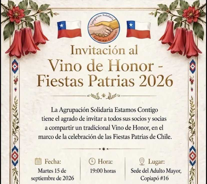 Agrupacion Solidaria Estamos Contigo Prepara Tradicional Encuentro De Fiestas Patrias Para Sus Socios