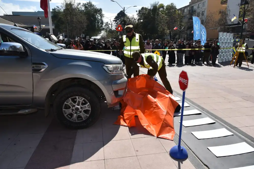 Carabineros Recrea Accidente De Transito En Rancagua Para Reforzar Llamado Preventivo Por Fiestas Patrias